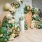 Green White Gold Balloon Arch Kit, 146Pcs Avocado Green Metallic Chrome Gold Confetti and White Latex Balloons